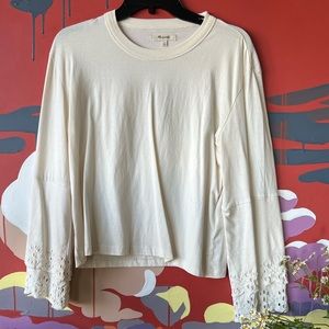 Madewell: Flared lace sleeve shirt